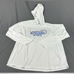 Vineyard Vines Hoodie Fish Hook Performance XL White Polyester Spandex